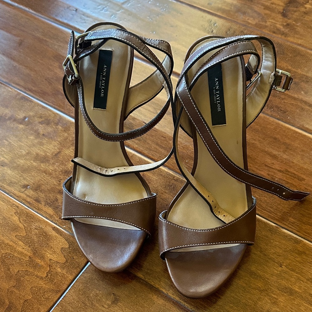 Ann Taylor Brown Leather Stiletto Heels